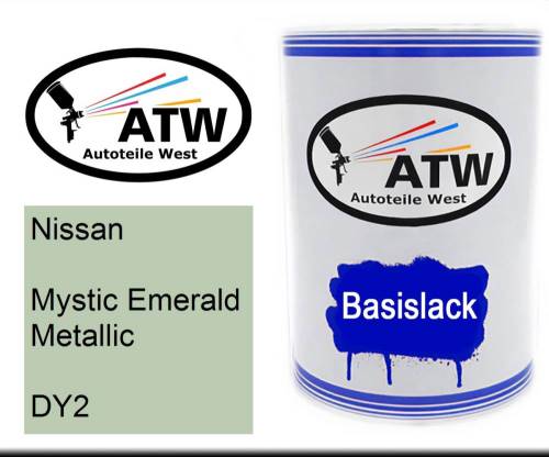 Nissan, Mystic Emerald Metallic, DY2: 500ml Lackdose, von ATW Autoteile West.